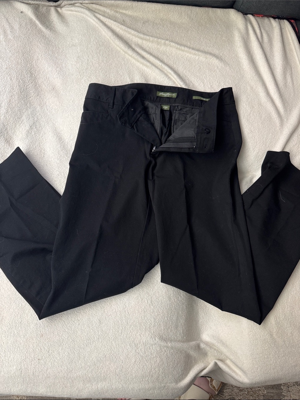 Eddie Bauer Black Straight-Leg Dress Pants
